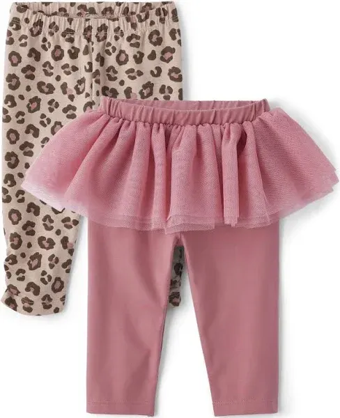 The Children's Place Baby Girls Leopard Tutu Pants 2-Pack