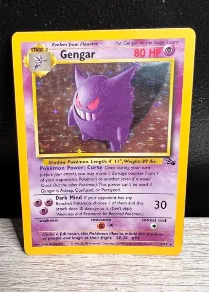 Pokémon TCG Gengar Fossil Unlimited  Rare