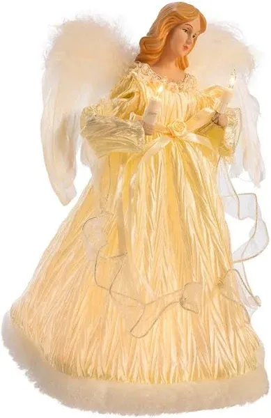 Kurt Adler 12 in. 10 Light Ivory Angel Treetop