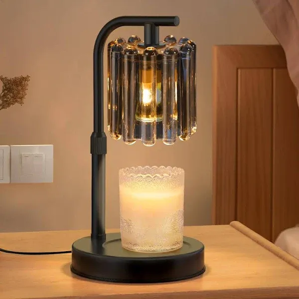 Uflatek Candle Warmer Lamp with Timer,Electric Candle Lamp Warmer Adjustable Height Dimmable Candle Lamp with 2 Bulbs,House Warming Gifts Vintage