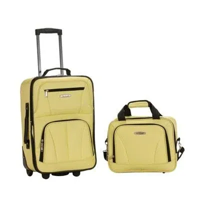 Rockland Fashion Softside Upright Luggage, Lime, 2-Piece Set (14/19)