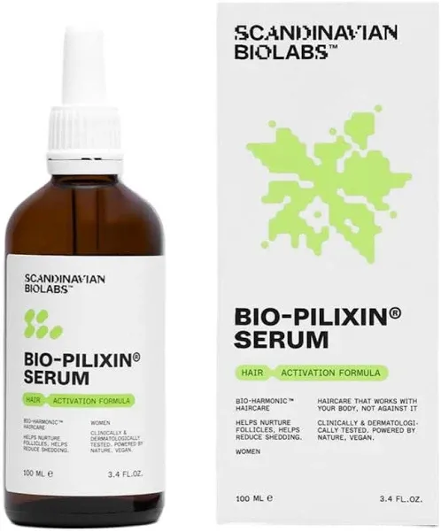 Bio-Pilixin Activation Serum 100ml with Clinically Tested Results in 150 days - Scandinavian Biolabs Hair Loss Reducing Serum for Women Sulphate Free - No Silicones No Parabens