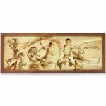 Avatar: The Last Airbender Action Scene Sepia Framed Wood Wall Decor - Vintag...