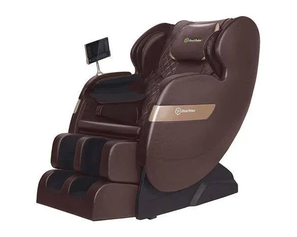 Real Relax 2024 Massage Chair of Dual-Core S Track, Full Body Massage Recliner of Zero Gravity with App Control, Brown