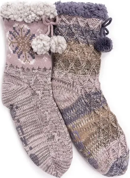 MUK LUKS Women's 2 Pair Pack Tall Cabin Socks