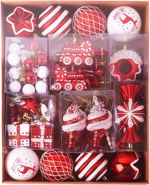 72pcs Christmas Ball Ornaments for Xmas Tree