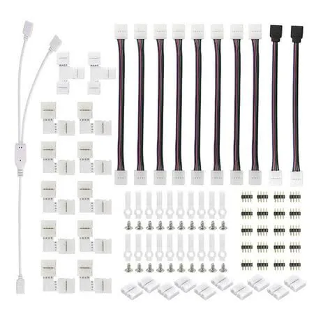 Led Strip Connector Kit For 5050 10mm 4pin Includes 8 Types Of Led Strip Fitting