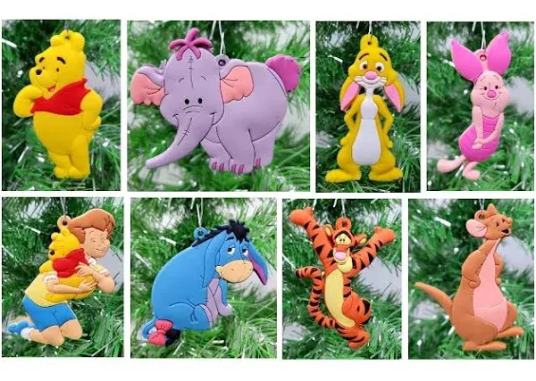 Winnie The Pooh Christmas Ornament Set Featuring Beloved Winnie The Pooh 