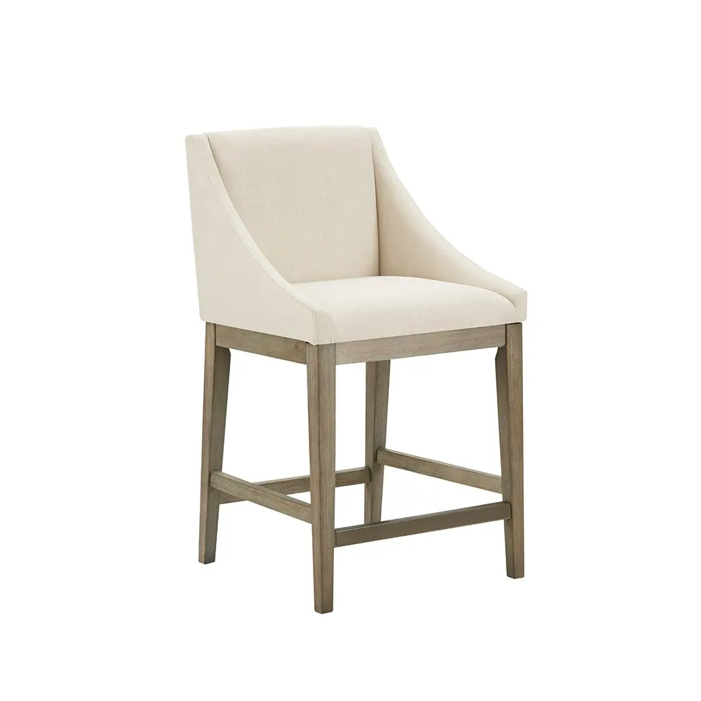 Simon Transitional Counter Stool - Elegant Upholstered Design with Reclaimed Grey Finish & Comfort