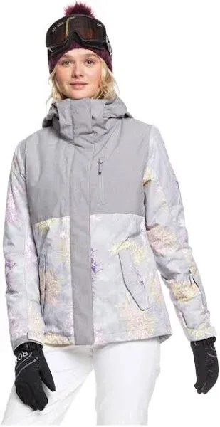 ROXY Women&#039;s JETTY BLOCK Snow Jacket Grey Medium #6C4A