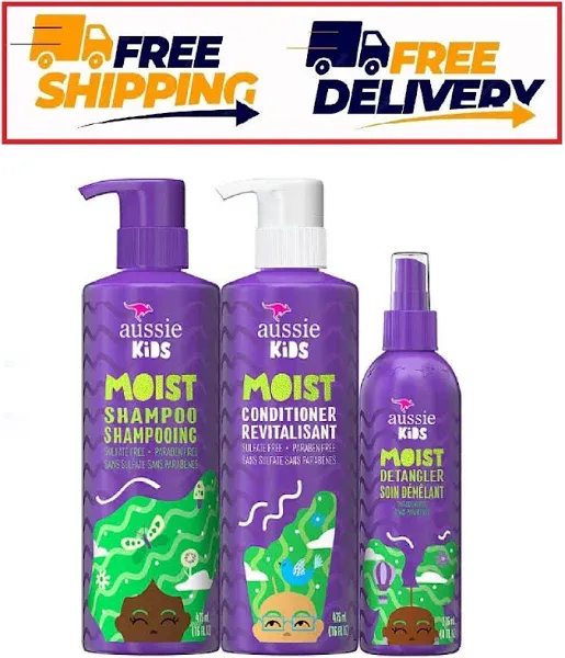 Aussie Kids Shampoo and Conditioner with Detangler Hair Care Bundle