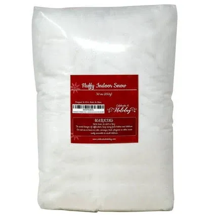 Christmas Fake Snow Decor - Cotton Like Fluffy Indoor Snow - Artificial 30 OZ