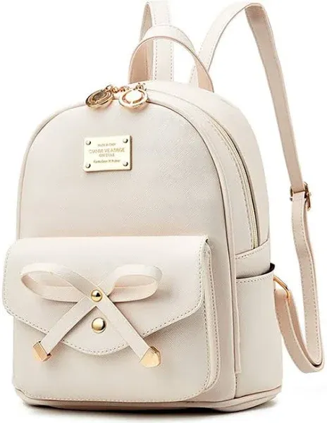 I IHAYNER Girls Bowknot Cute Leather Backpack Mini Backpack Purse for Women