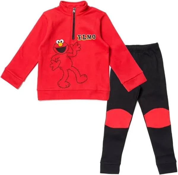 Sesame Street Elmo Fleece Half Zip Sweatshirt and Pants Set