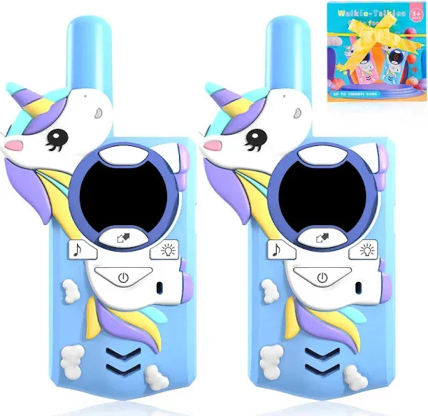 Insforfich Unicorn Kids Walkie Talkies,Toys for 3-12 Year Old Boys Girls,3 Channels 2 Way Radio Toy