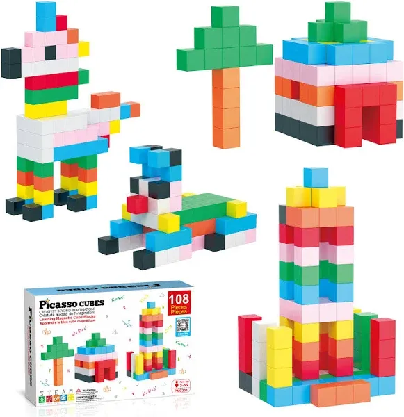 PicassoTiles Magnetic Cube Building Blocks