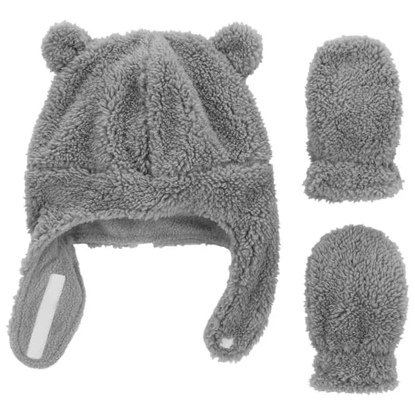 Baby Unisex (NB-24M) Carter’s® Sherpa 3D Ear Hat w/ Mittens