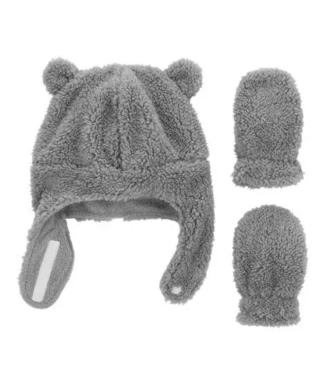 Carter's Baby Boys' 2-Piece Sherpa Hat With Mittens Set