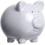 Pearhead Ceramic Piggy Bank, Gray