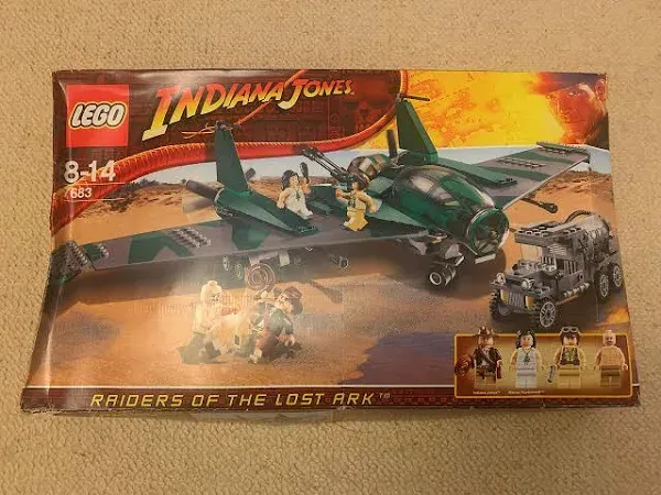 Lego Indiana Jones Fight on the Flying Wing 7683 In 2009 Rare No Box with manual