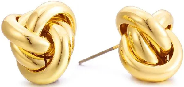 &#034;Classics&#034; Gold-Tone Knot Stud Earrings