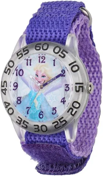 Disney Frozen Elsa Acrylic Case Velcro Time Teacher Watch