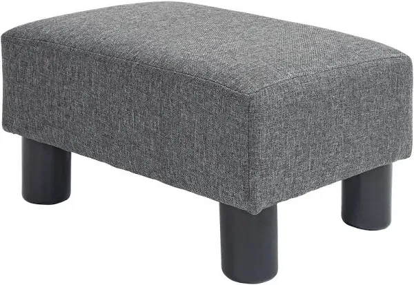 Homcom 16" Cube Modern Linen Fabric Pouf Footrest Ottoman