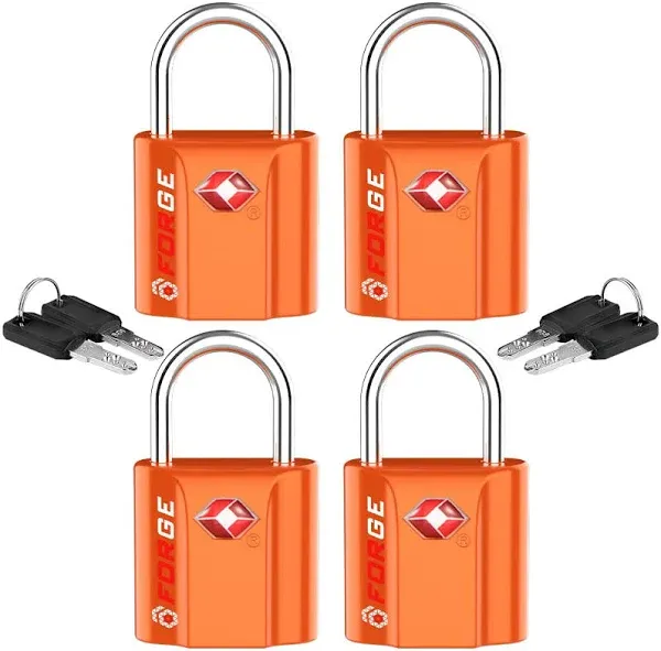 Forge TSA Approved Luggage Locks Ultra-Secure Dimple Key Travel Locks with Zinc Alloy Body