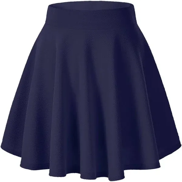 Afibi Casual Mini Stretch Waist Pleated Skater Skirt