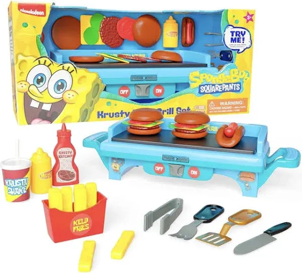 Nickelodeon SpongeBob SquarePants Krusty Krab Grill Set Sizzle Sound New