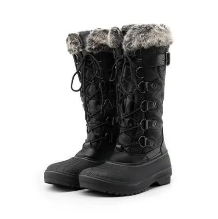 Women Mid Calf Boot Faux Fur Lined Zipper Closure Warm Winter Snow Boots Fashion