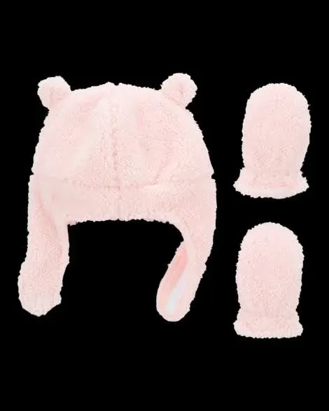 Baby 2-Pack Sherpa Hat & Mitten Set