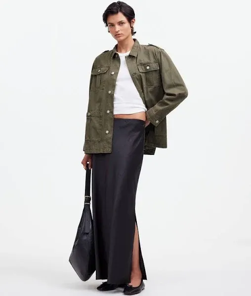 Madewell Satin Maxi Slip Skirt