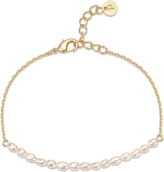 PAVOI Women's Dainty Freshwater Pearl Bracelet