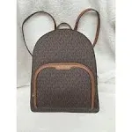 Michael Kors Jaycee Large Logo Signature Brown Backpack