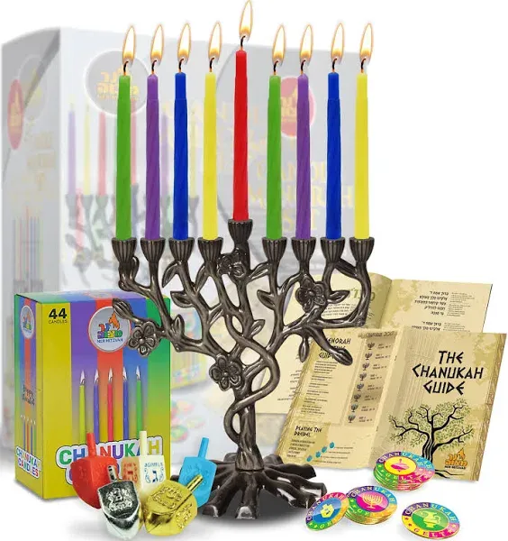 Tree of Life Hanukkah Menorah Set