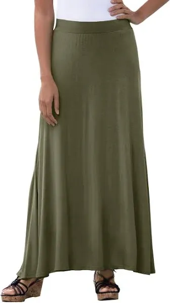 Jessica London Women's Plus Size Everyday Stretch Knit Maxi Skirt