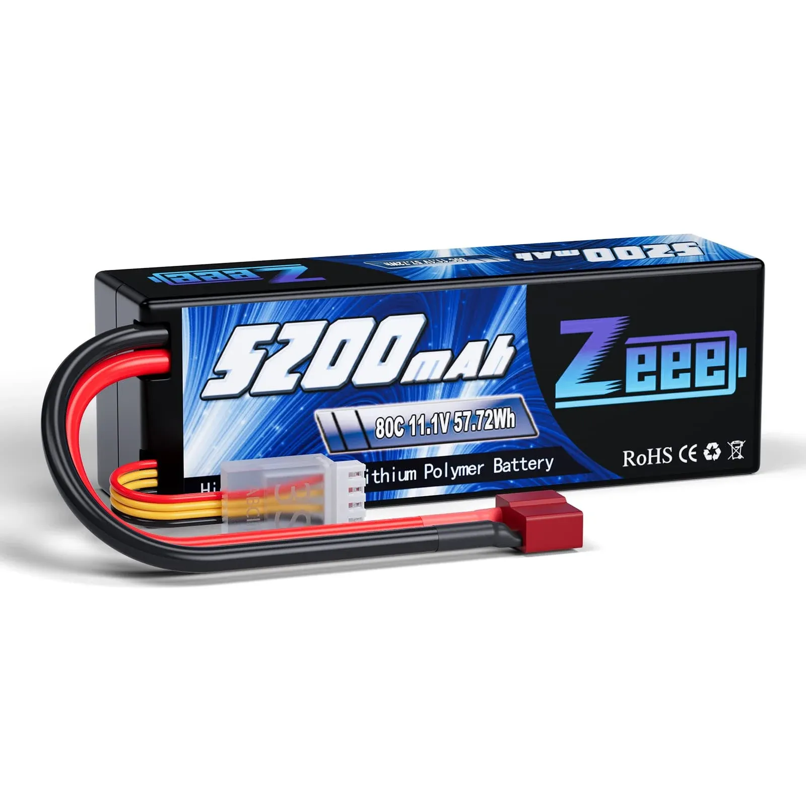 Zeee 3S Lipo Battery 5200mAh 11.1V 80C with XT60 Connector Hard Case Battery for