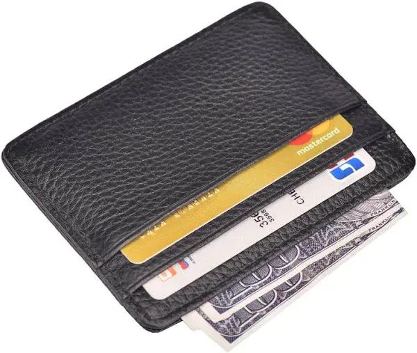 Credit Card Holder Slim Wallet Leather Minimalist Wallet ID Window New