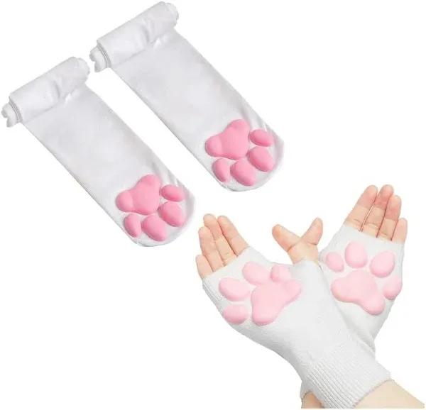 Girl Women SUPTEC Cute Cat Paw Stockings Cosplay