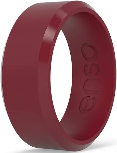 Enso Rings Classic Bevel Series Silicone Ring - Oxblood