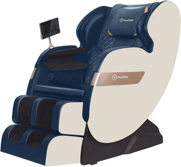 Real Relax 2024 Massage Chair, Full Body Airbag, Dual core S Track, Zero Gravity with App Control and Heat Function, Fit Office and Home, Khaki and Gold