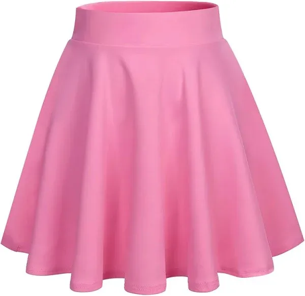 DRESSTELLS Skirt for Women Mini Skater Skirts Versatile A-line Basic Stretchy Flared Casual Pleated Skirt