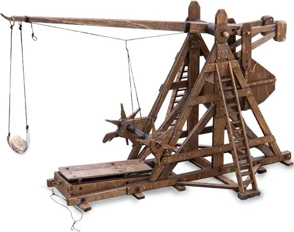 YAQUMW The Mini Counterweight Trebuchet Europe Medieval Siege Equipment Chariot Catapult Weapons DIY 3D Wooden Puzzles Model Kits for Adults STEM