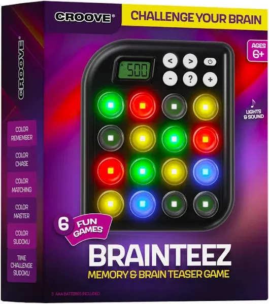 6 in 1 Brain Teasers &amp; Memory Game, 6 Fun Games Stocking Stuffers Gifts for Kids