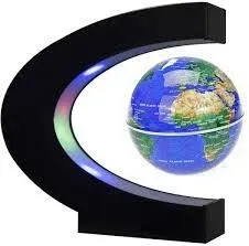 C Shape Magnetic Levitation Floating Globe World Map Desk Decoration