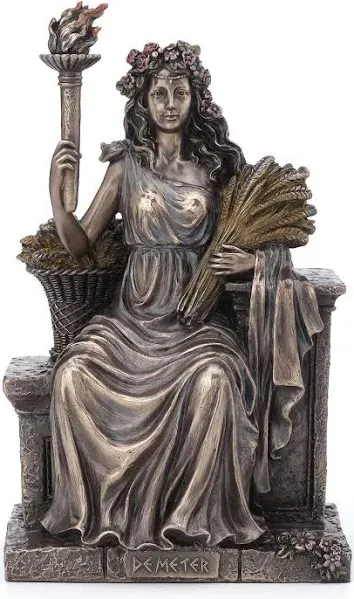 Unicorn Studio - Demeter Greek Goddess Enthroned Statue