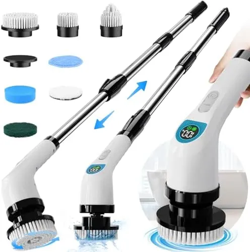 Guteran Electric Spin Scrubber Cordless Cleaning Brush with 10 Cleaning Tools...