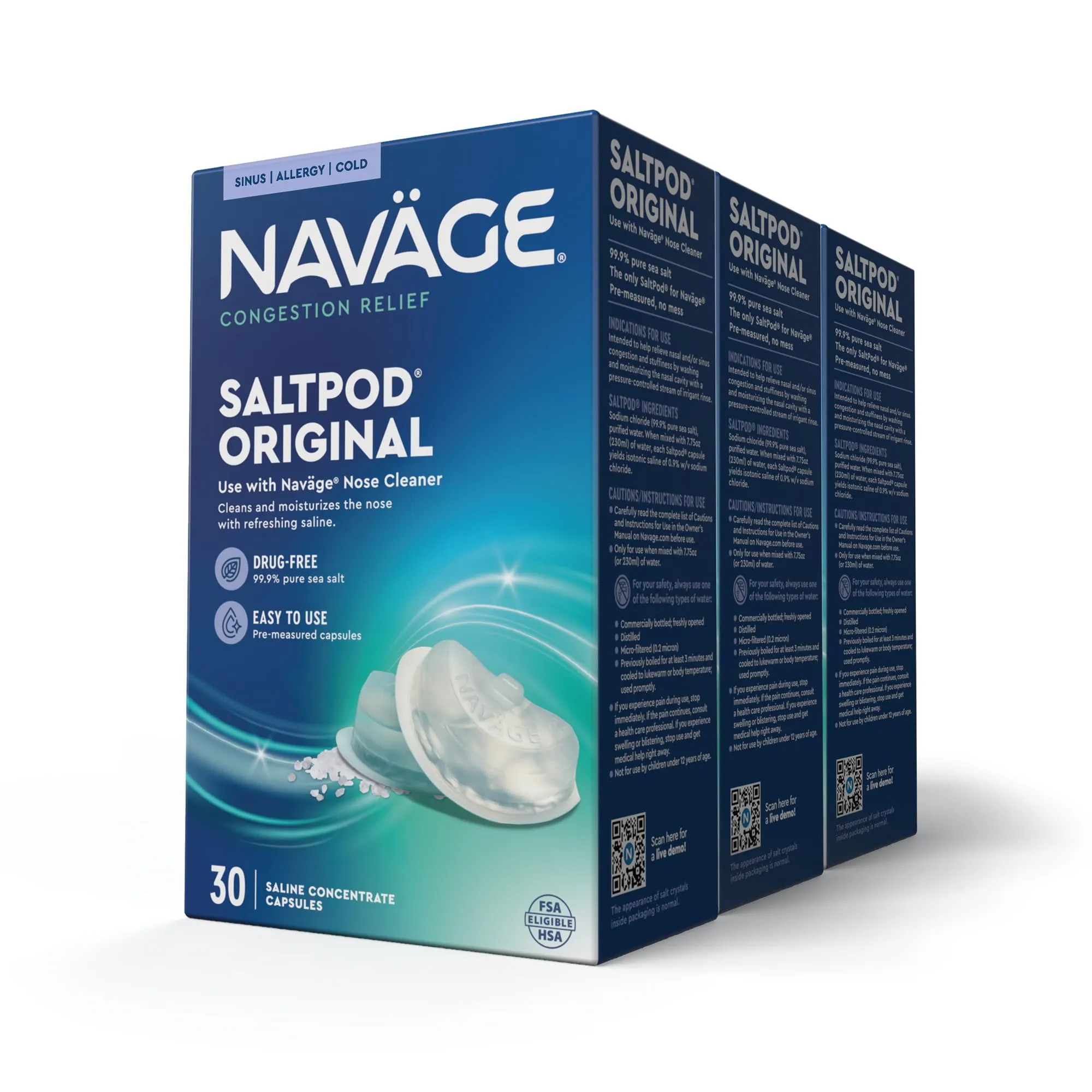 Navage SaltPod Three-Pack: 3 SaltPod 30-Packs (90 SaltPods)