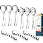 Stainless Steel Metal Serving Utensils - Large Set of 9-10&#034; Serving Spoons, 1...